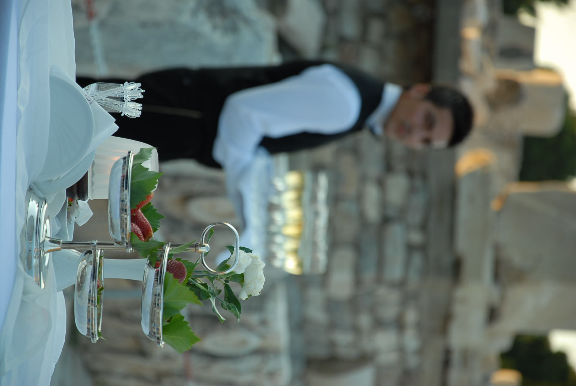 Professional waiter service at an exclusive hotel event